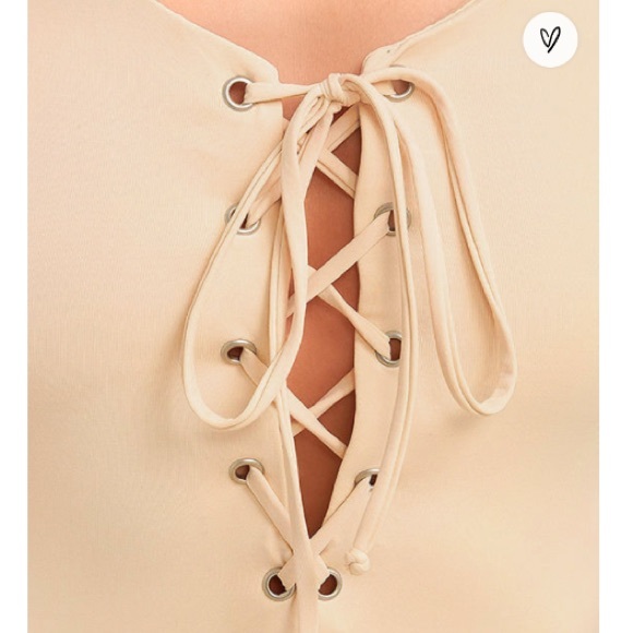 Tavik NWT Monahan Nude Lace Up One Piece Swimsuit - Picture 4 of 10